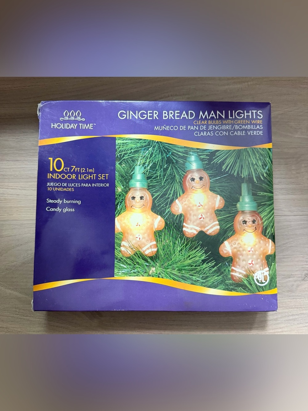 Holiday Time Ginger Bread Man Lights 10ct 7ft Christmas